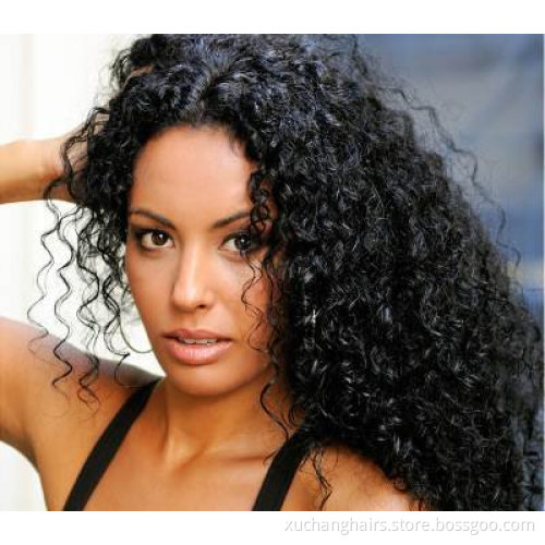 Natural Color Afro Brazilian Virgin 100% Human Kinky Curly Hair Weave Extensions